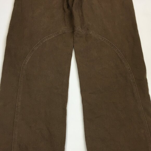 AELFRIC EDEN Brown Logo Hardware Wide Leg Denim jeans - Picture 6 of 12